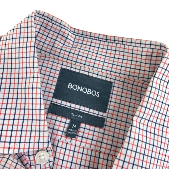 Bonobos Long Sleeve Button Down Shirt Grid Pattern - Picture 3 of 4